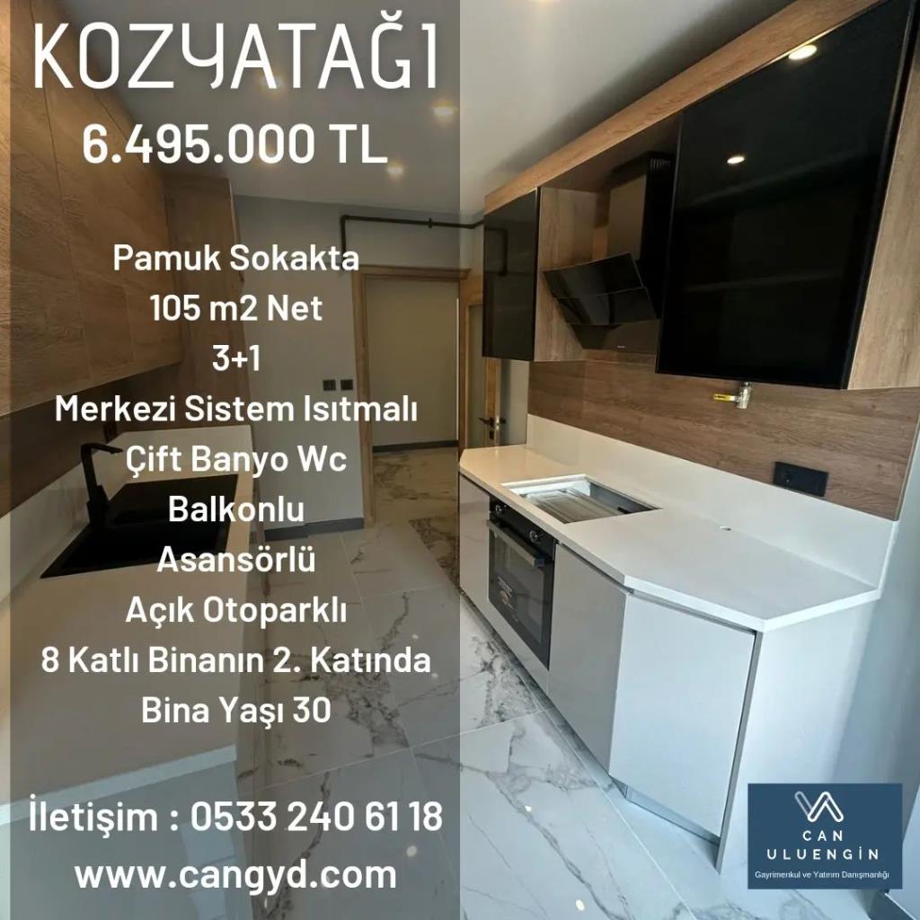 Kozyatağı Pamuk Sokakta 105 m2 Net 3+1