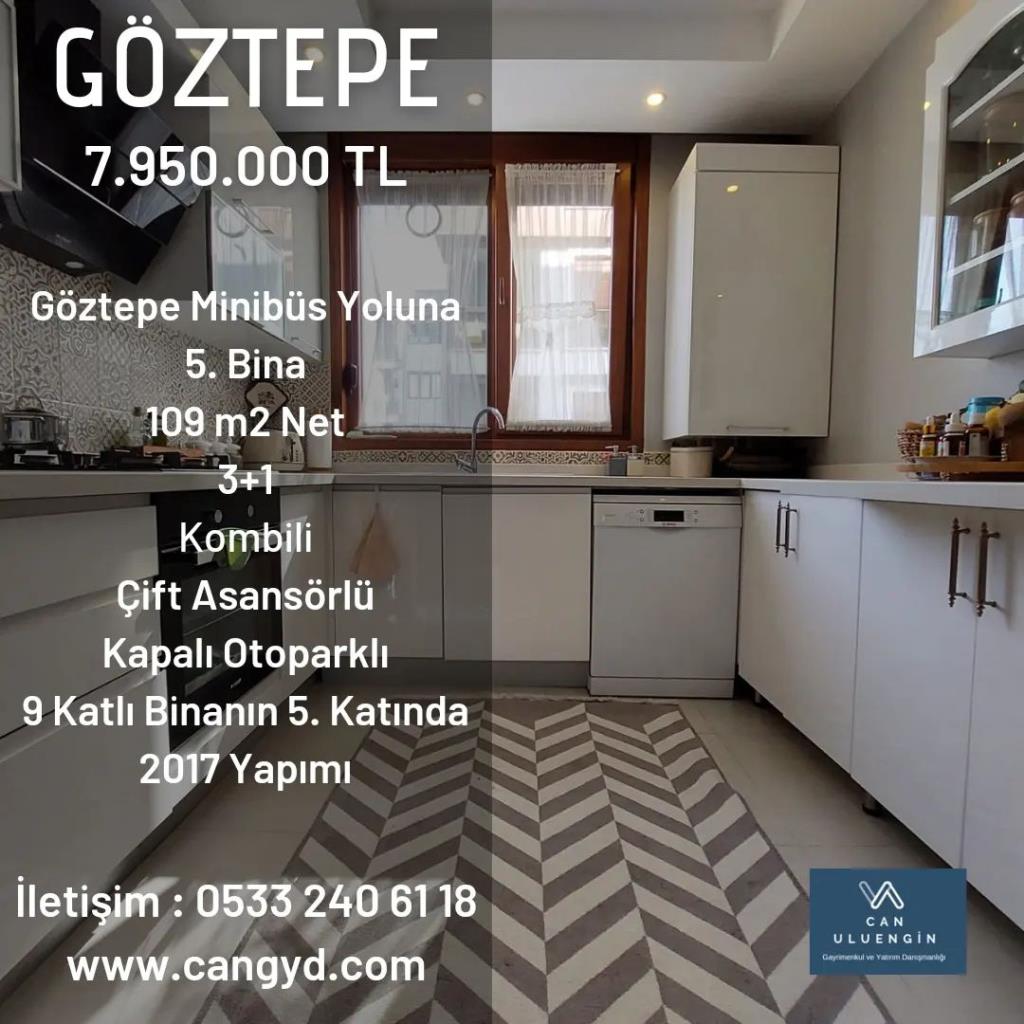 Göztepe Minibüs Yoluna 5. Binada 2017 Yapımı Binada 3+1